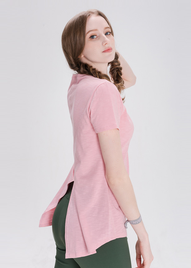 모달 백슬릿 티셔츠 DFW5026 핑크뒤란 DURAN